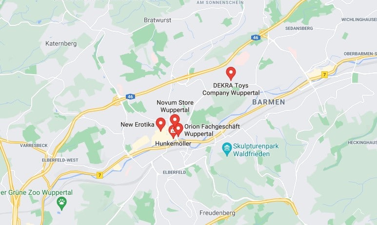 Sex Shop Wuppertal Karte