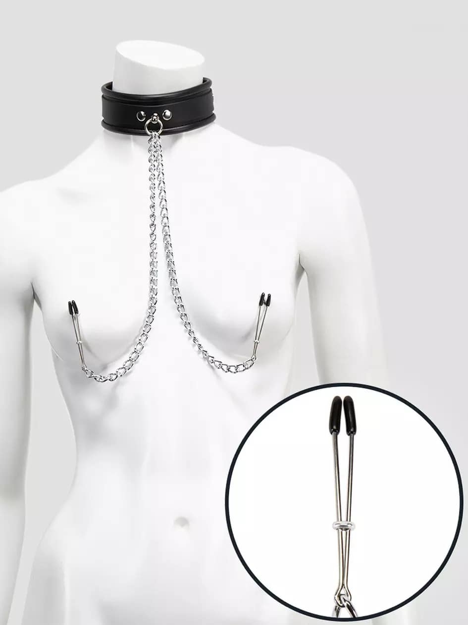 BDSM Halskette mit Nippelklemme
