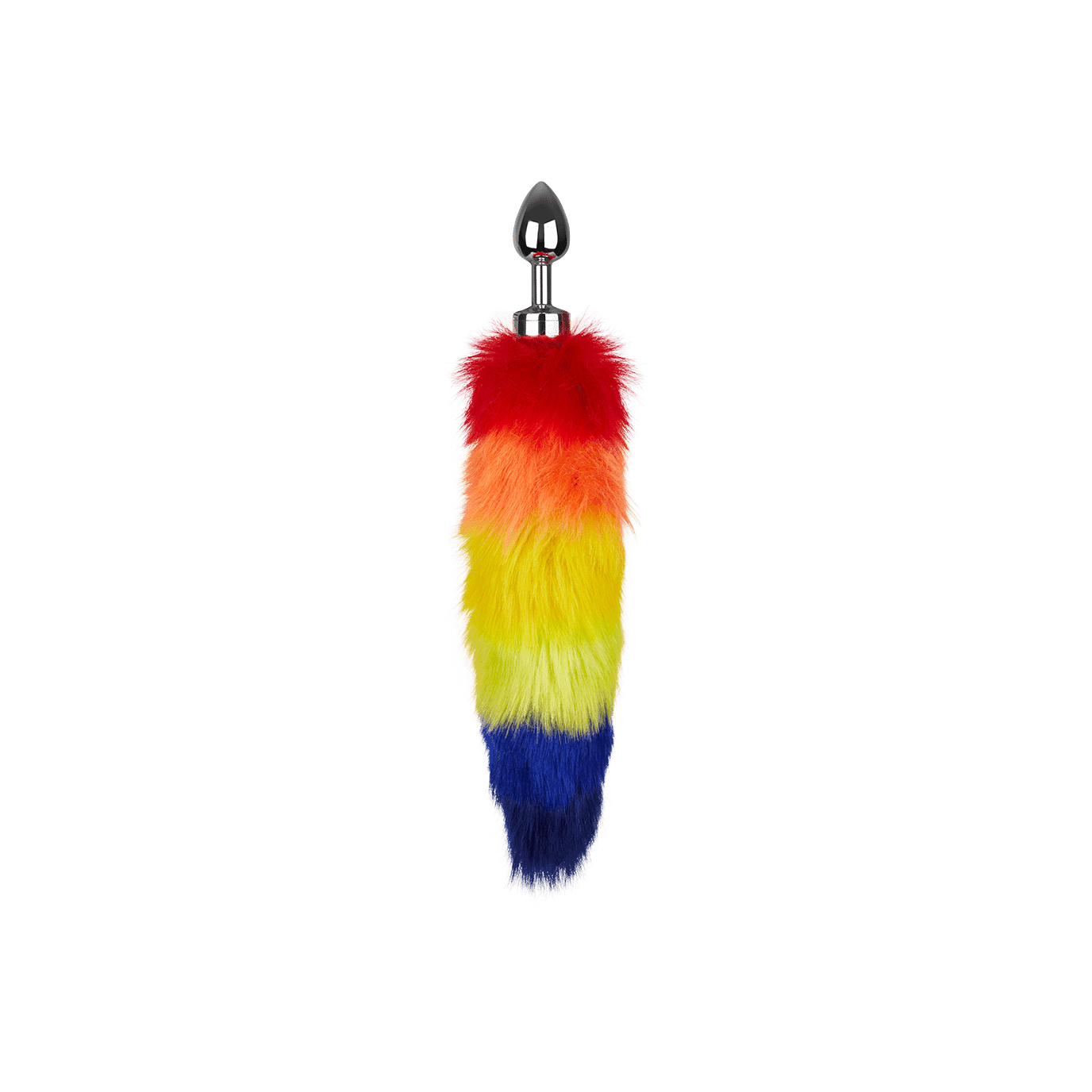 Metall Analplug - Buttplug with Rainbow Tail