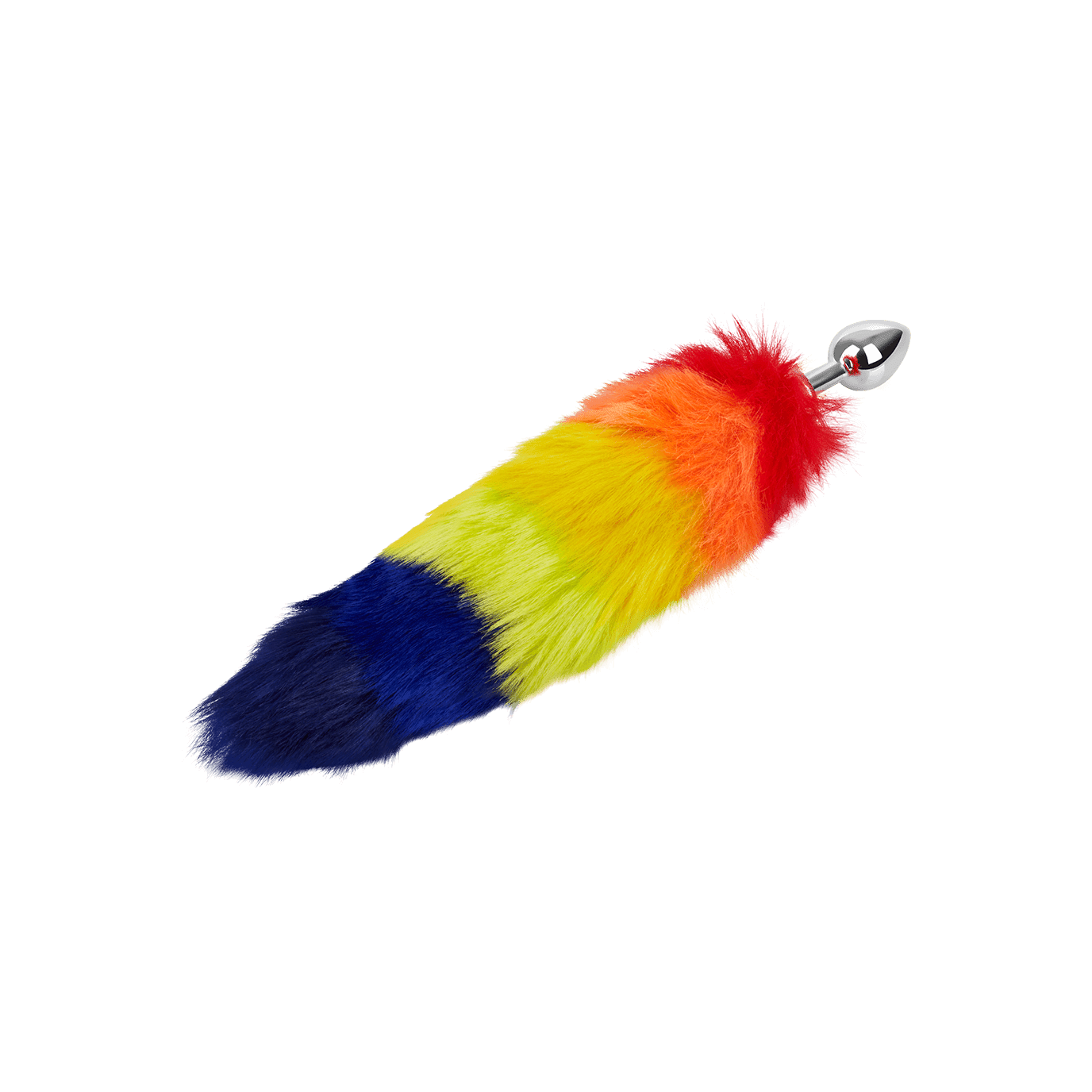 Metall Analplug - Buttplug with Rainbow Tail. Slide 2