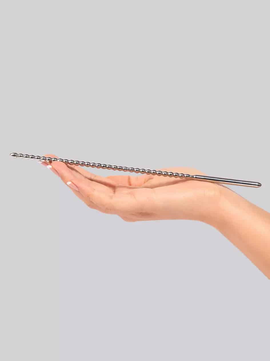 Penis Plug gerippter Edelstahl-Harnröhren-Dilator mit zwei Enden (6 mm) . Slide 3