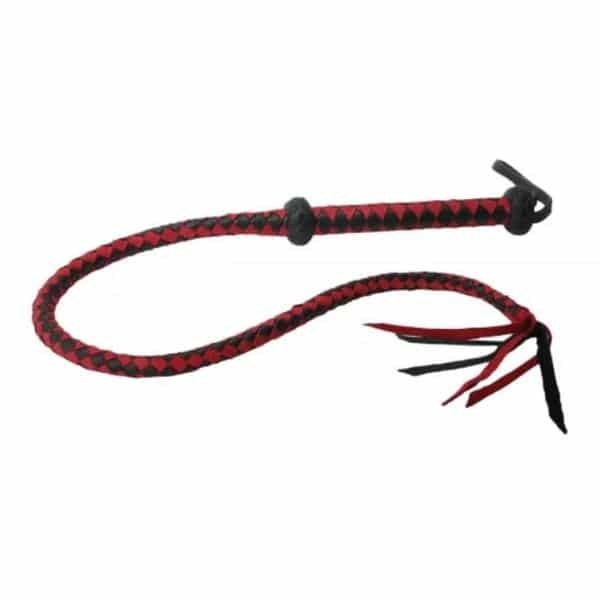 Strict Leather Premium Red and Black Leather Whip. Slide 3