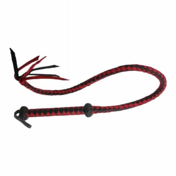Strict Leather Premium Red and Black Leather Whip. Slide 2