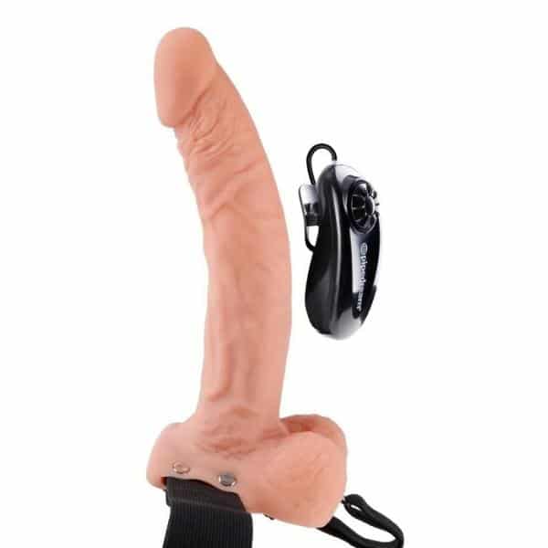 Umschnallvibrator „9" Vibrating Hollow Strap-on with Balls“. Slide 2