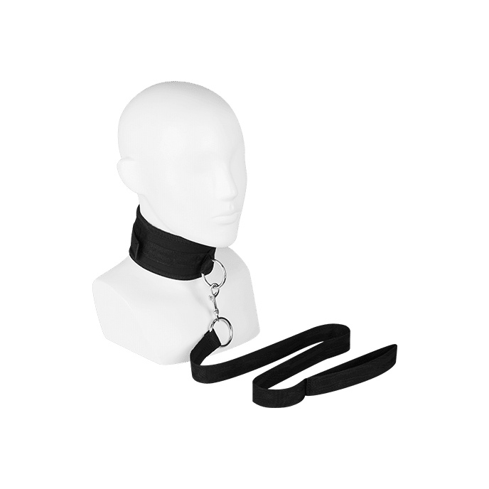 Breites Halsband mit Leine