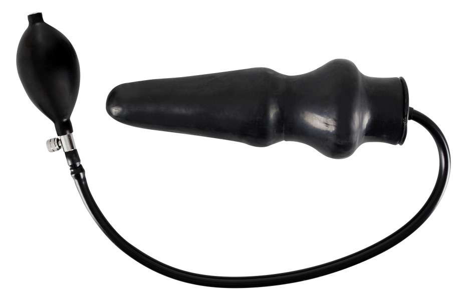 Aufblasbarer Analplug aus schwarzem Latex . Slide 4