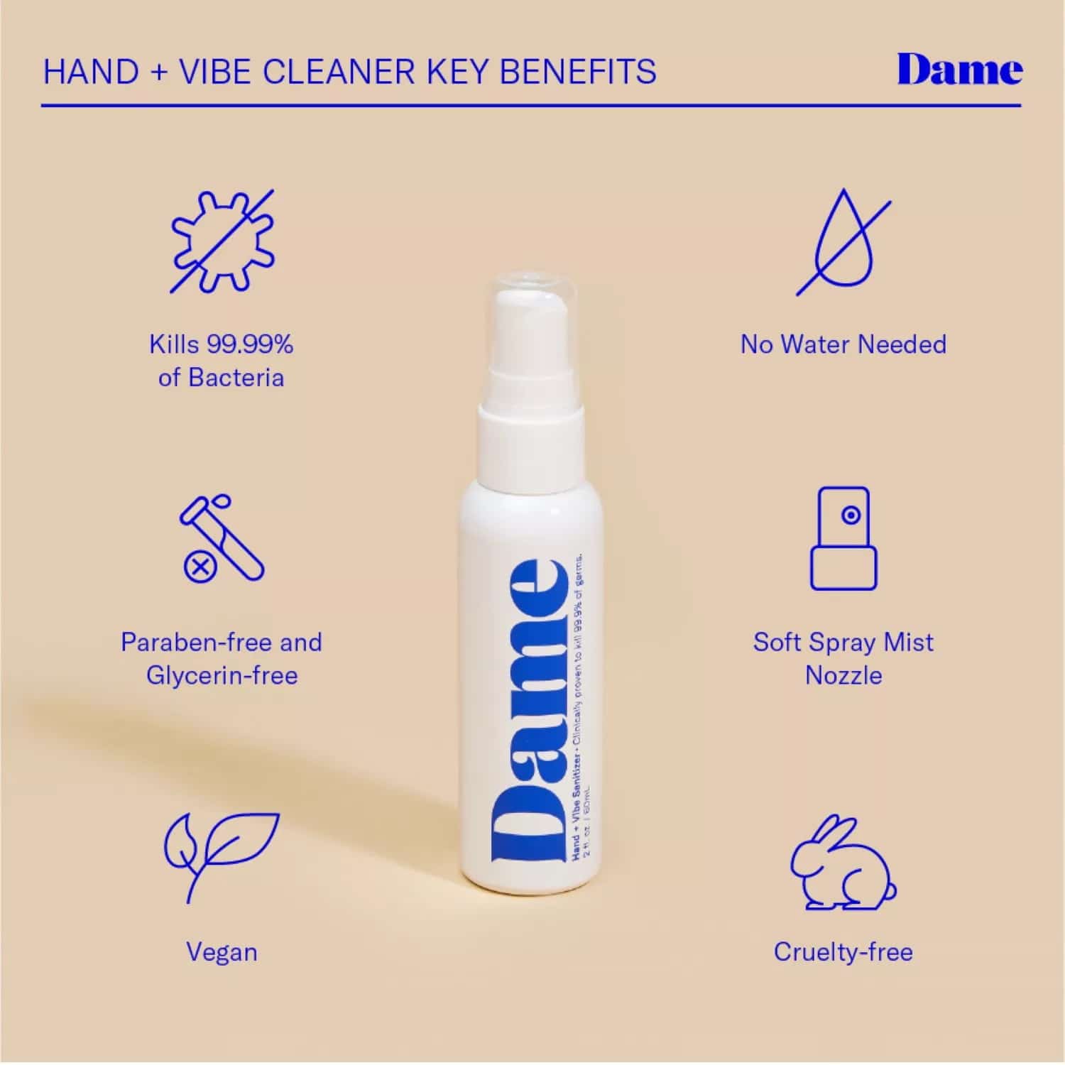 Hand & Vibe Cleaner 60 ml features