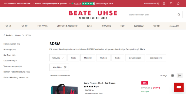 Beate-Uhse - Der originale Online-Shop für Sex- und Erotikprodukte - Wo kann ich BDSM Spielzeug kaufen?