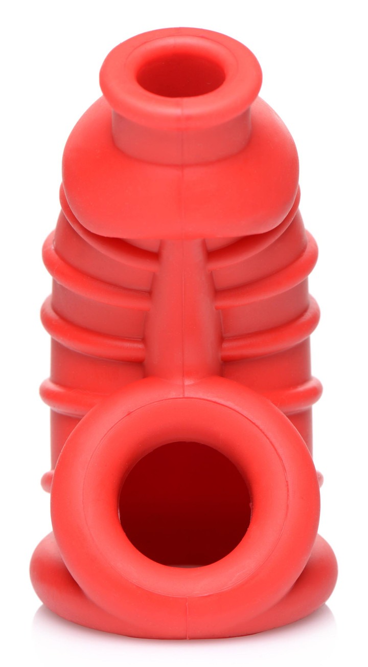 Red Chamber - Peniskäfig aus Silikon (Rot). Slide 2