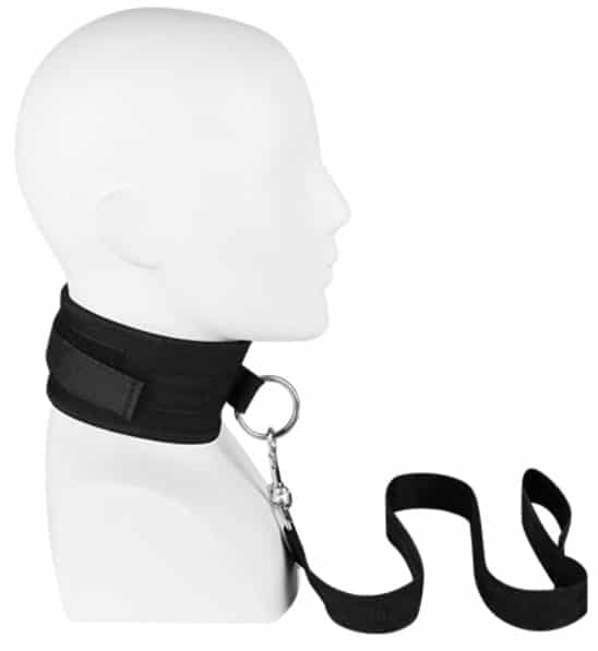 Breites BDSM Halsband mit Leine features