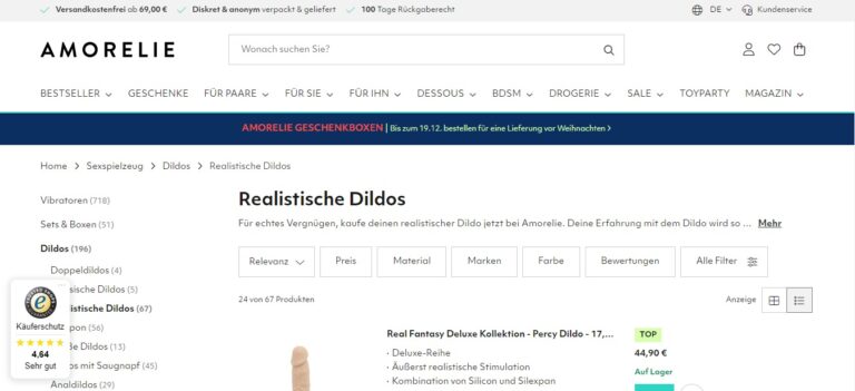 Amorelie Onlineshop - Wo kann ich realistische Dildos kaufen?